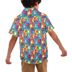 Comic Book Squares Junior Kids Hawaiian Shirt