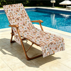 Peace And Love Beach Chair Towel Cover with Side Pockets