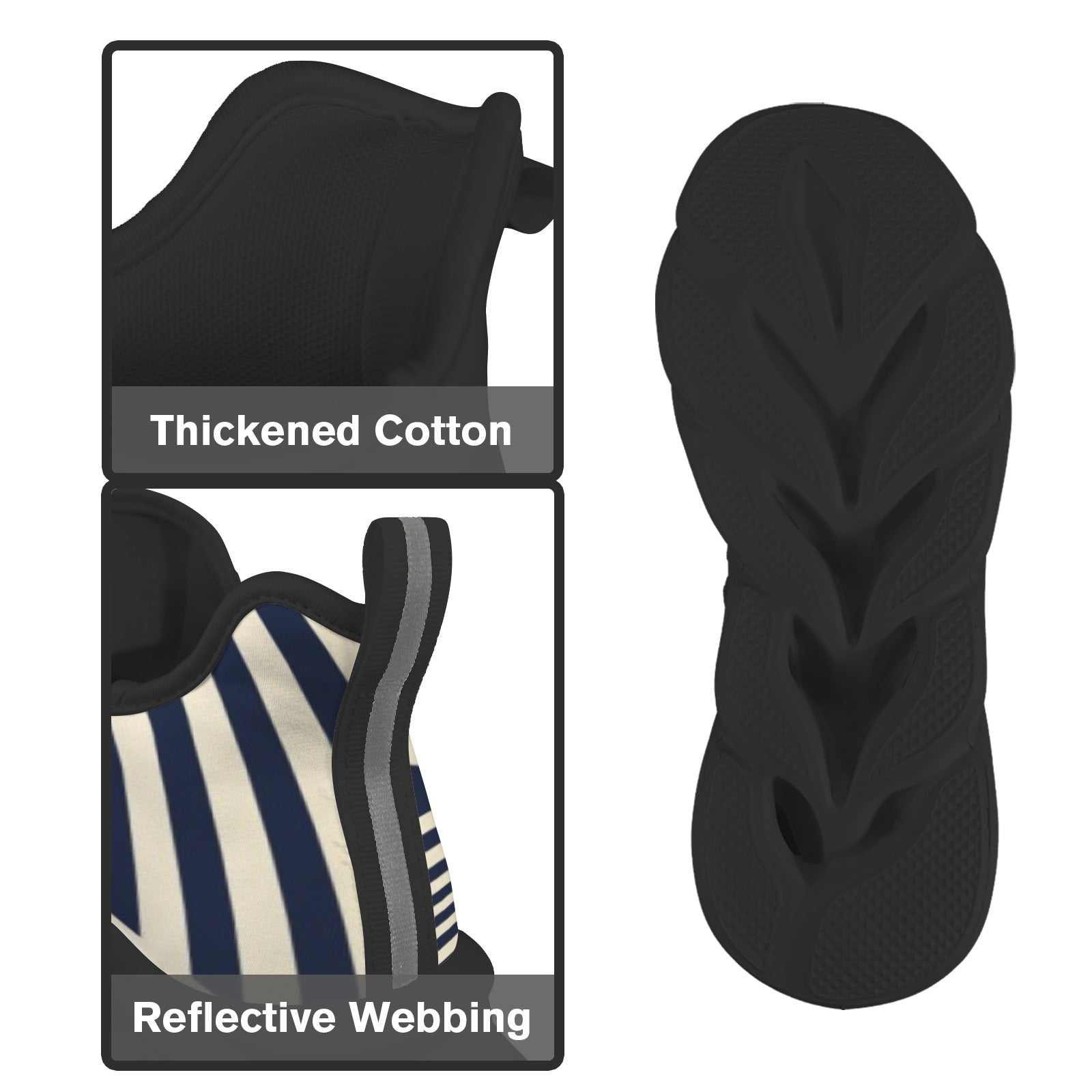 Black Stripes Men's Twisted Sole Sneakers
