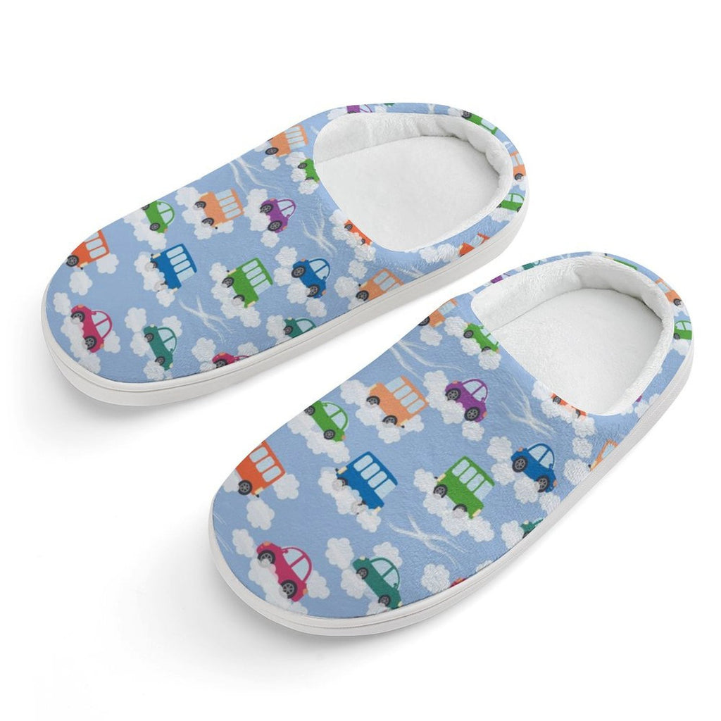 Colourful Cars Kids Cotton Slippers white Kids Cotton Slippers Printed Offshore