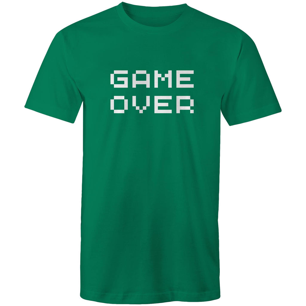 Game Over - Mens T-Shirt Kelly Green Mens T-shirt Games Printed In Australia
