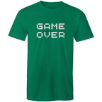 Game Over - Mens T-Shirt Kelly Green Mens T-shirt Games Printed In Australia