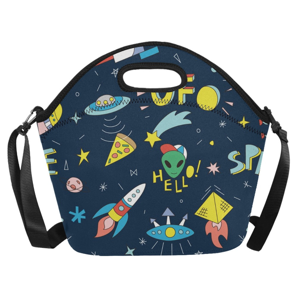 Hello Alien - Neoprene Lunch Bag Neoprene Lunch Bag Printed Offshore