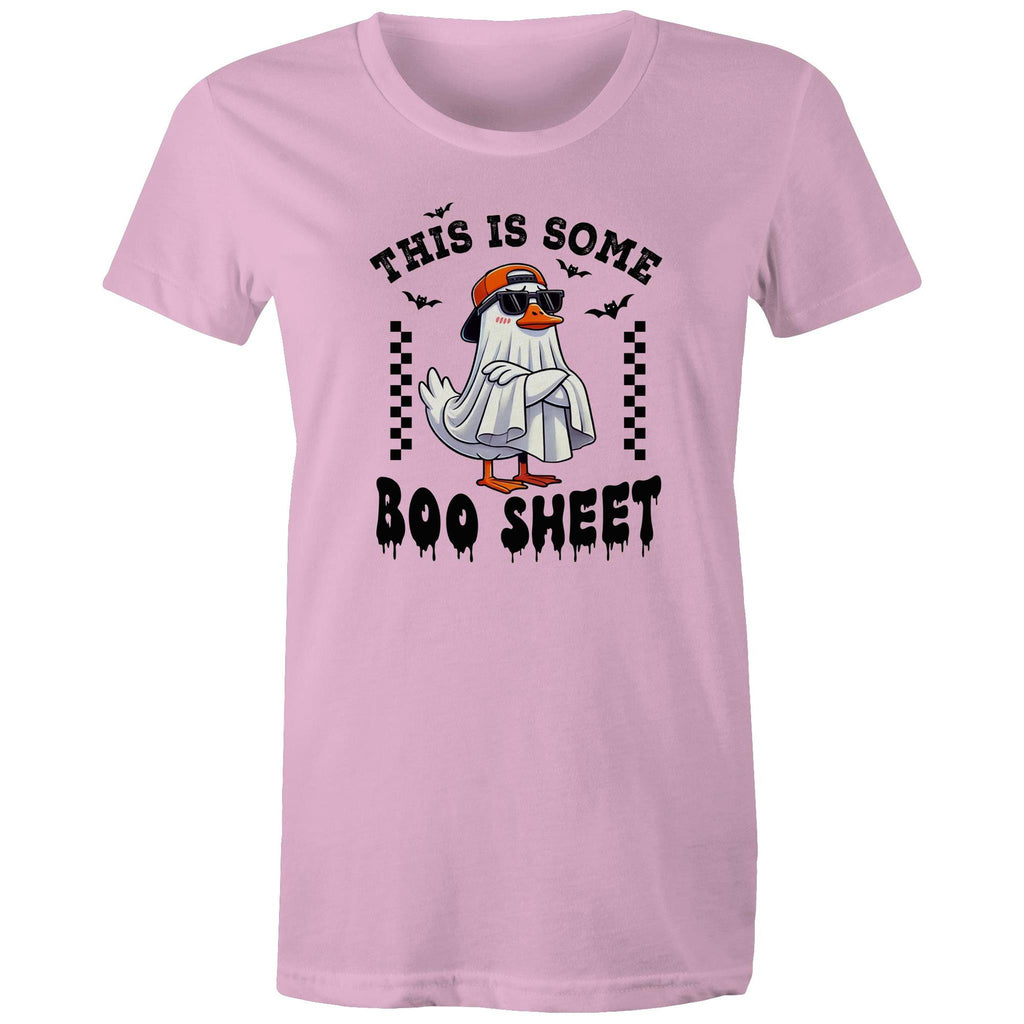 This Is Some Boo Sheet, Halloween - Womens T-shirt Pink Womens T-shirt Halloween Printed In Australia