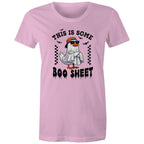 This Is Some Boo Sheet, Halloween - Womens T-shirt Pink Womens T-shirt Halloween Printed In Australia