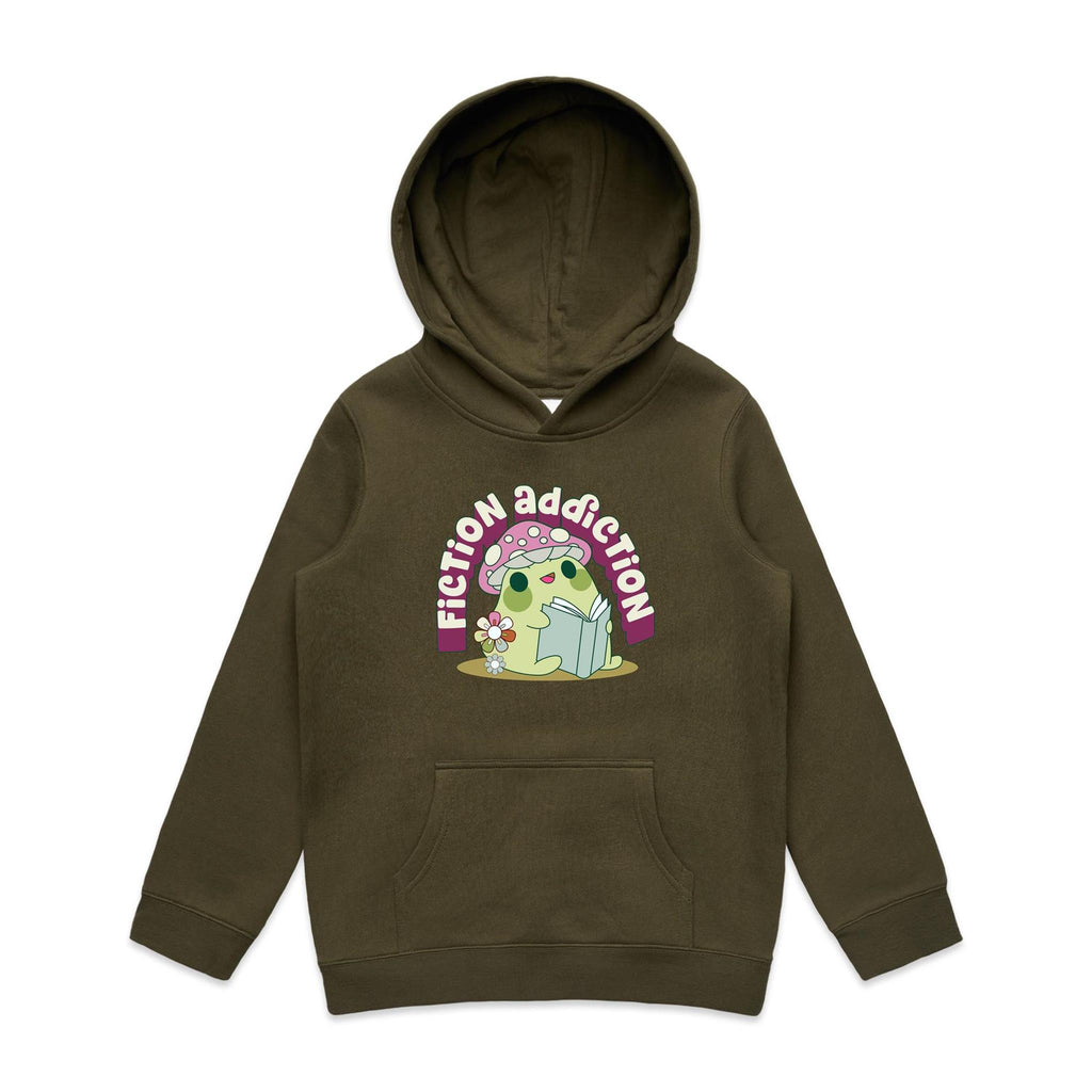 Fiction Addiction - Kids Hoodie Army Kids Hoodie Printed In Australia Reading