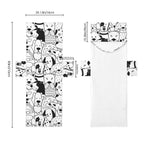 Black And White Dogs Beach Chair Towel Cover with Side Pockets