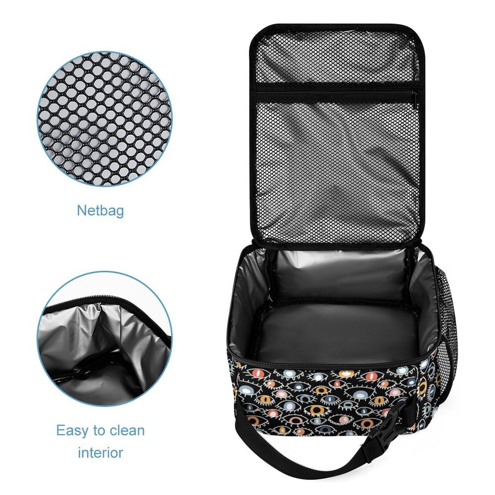 Eyes On Black Backpack, Lunch Bag & Pencil Case Set