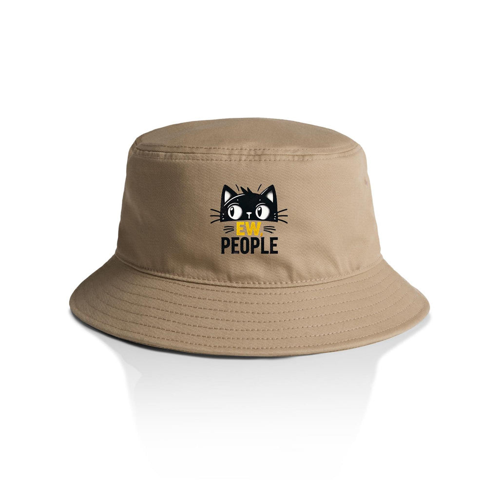 Ew People, Black Cat - AS Colour Bucket Hat Khaki One Size As Colour Bucket Hat animal Printed In Australia