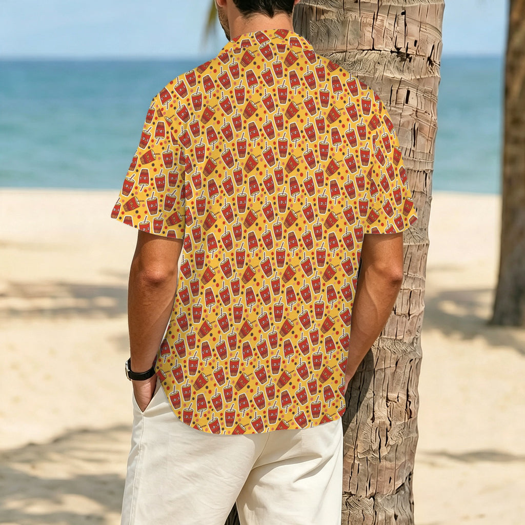 Cola Men's Crinkle Hawaiian Shirt