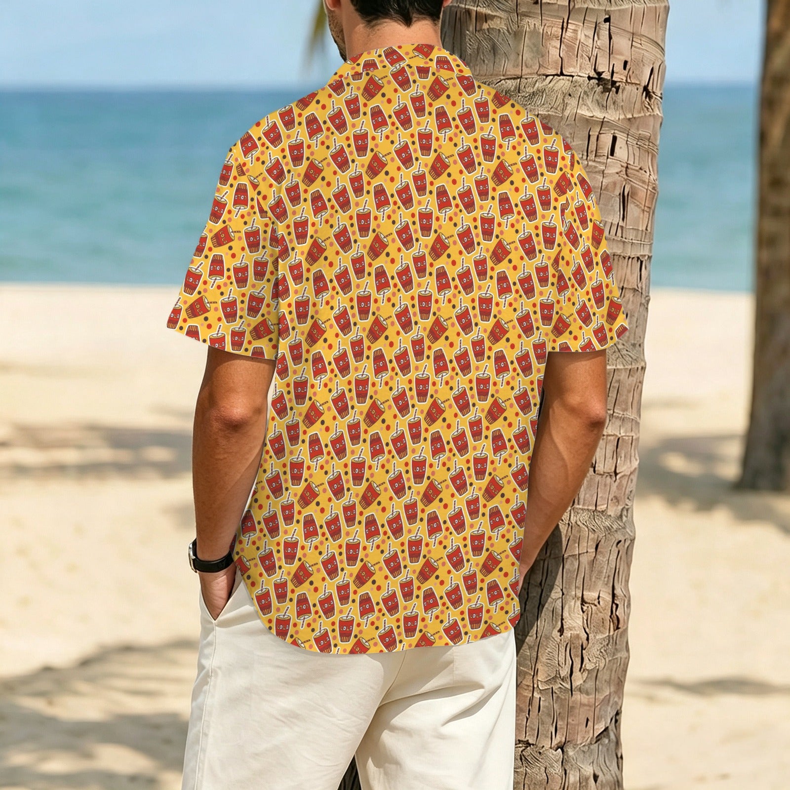 Cola Men's Crinkle Hawaiian Shirt
