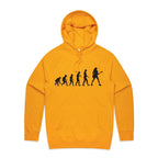 Guitarist Evolution - Mens Hoodie Gold Mens Hoodie Music Printed In Australia