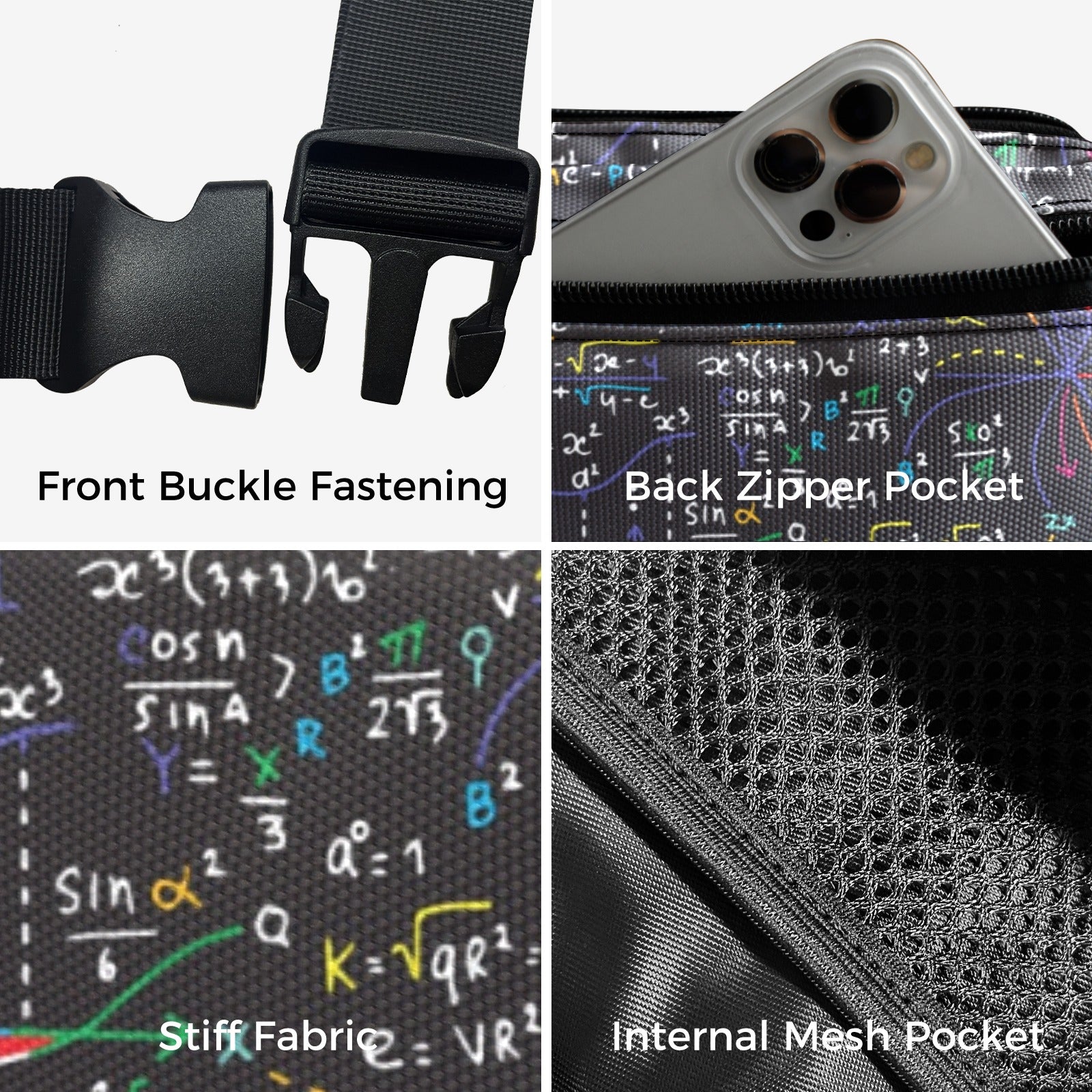 Colourful Maths Formulas - Belt Bag