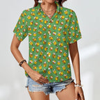 Busy Bees Women's Short-Sleeve Button Up Shirt