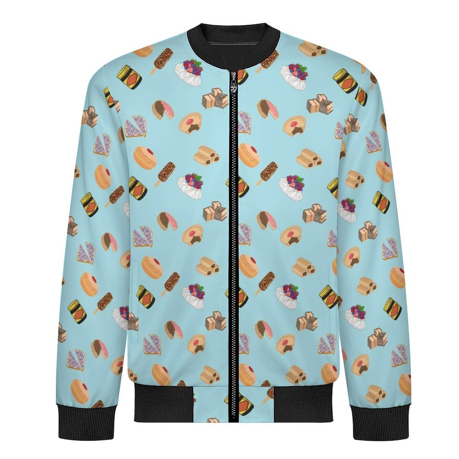 Classic Aussie Food Icons Men's Casual Zip‑Up Bomber Jacket