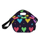 Colourful Hearts - Neoprene Lunch Bag/Large (Model 1669) Neoprene Lunch Bag Love Printed Offshore