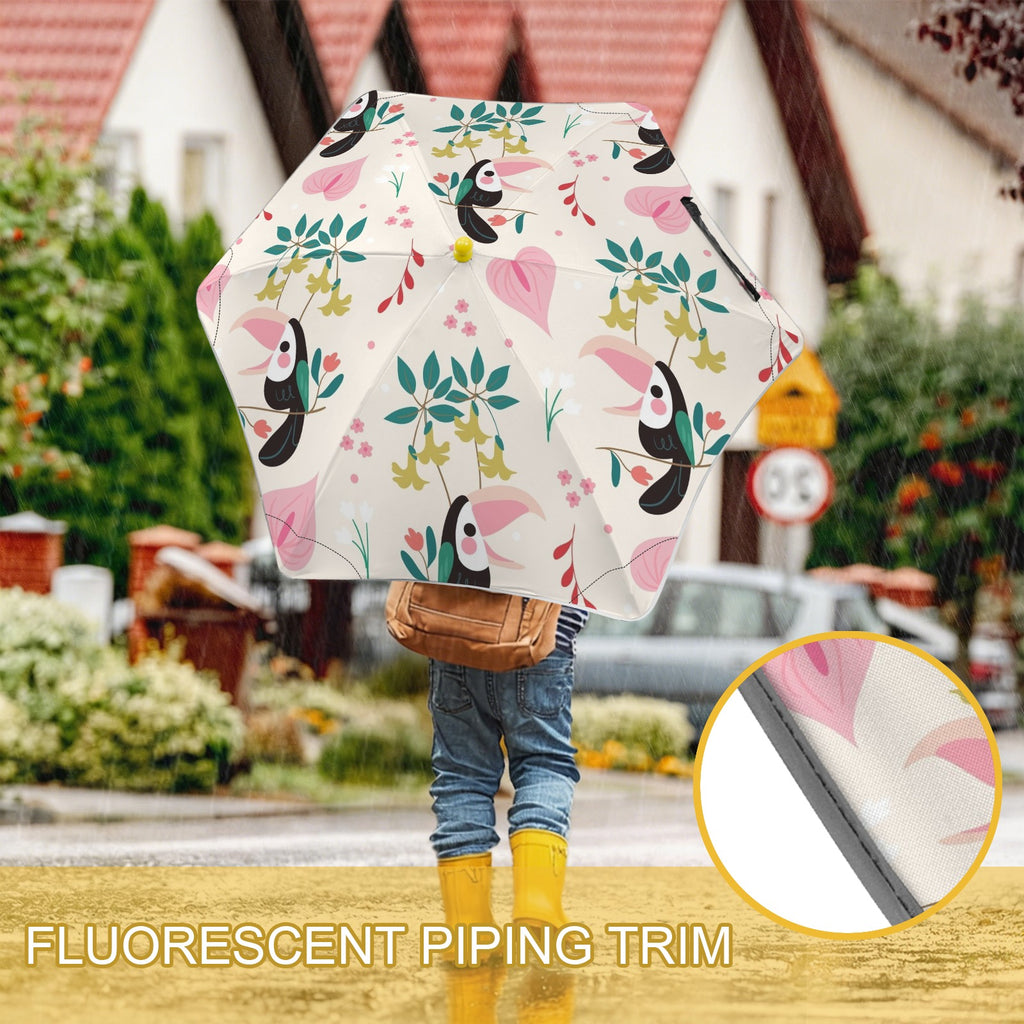Toucans In Pink Kids Safe Round Corner Umbrella Kids Safe Round Corner Umbrella animal Printed Offshore