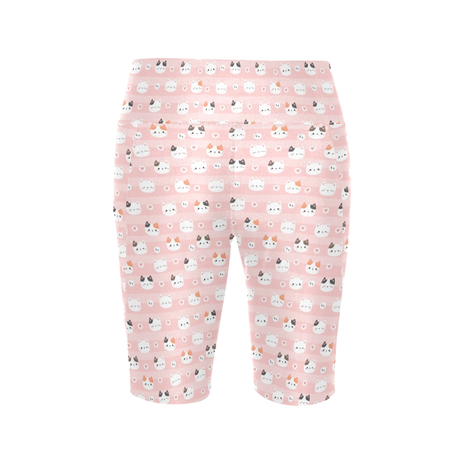 Pink Cats Women's Bike Shorts With Side Pockets