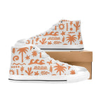 Orange Surf Kids High Top Canvas Shoes