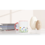 Spring Flowers - White 11oz Ceramic Mug with Colour Inside Colour 11oz Mug Globally Fulfilled Plants