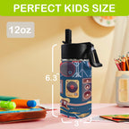 Music Instruments 12oz Kids Water Bottle with Straw Lid