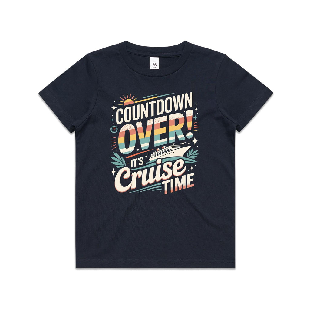 Countdown Over, It's Cruise Time Kids Cruise T-shirt Navy Kids Cruise T-shirt Cruise Printed In Australia
