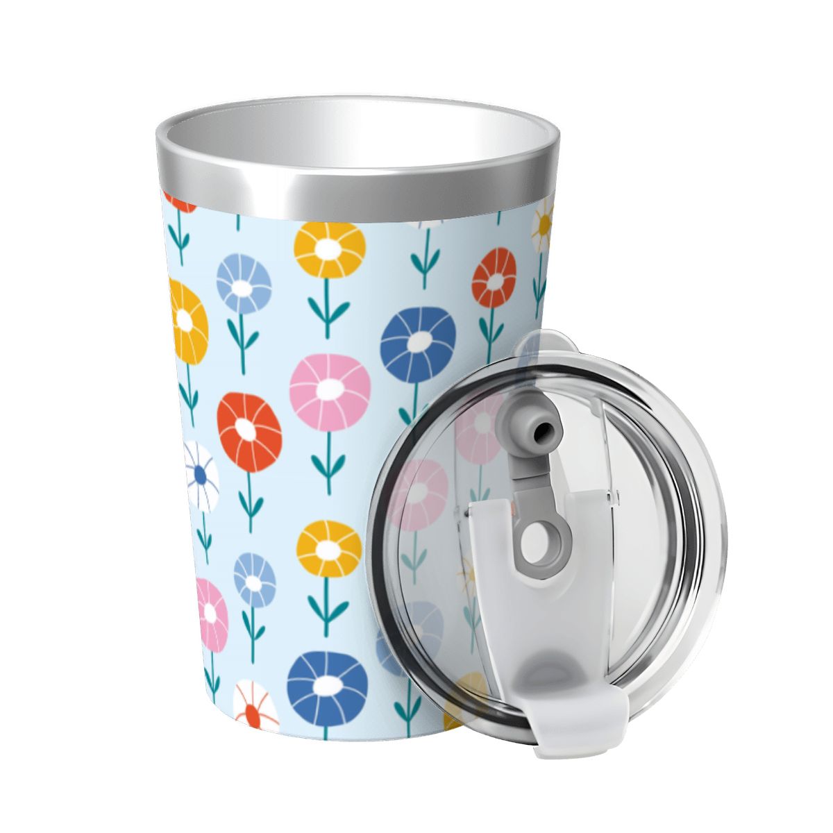 Abstract Cute Flowers Small Stainless Steel Travel Mug Cup 12oz/350ml