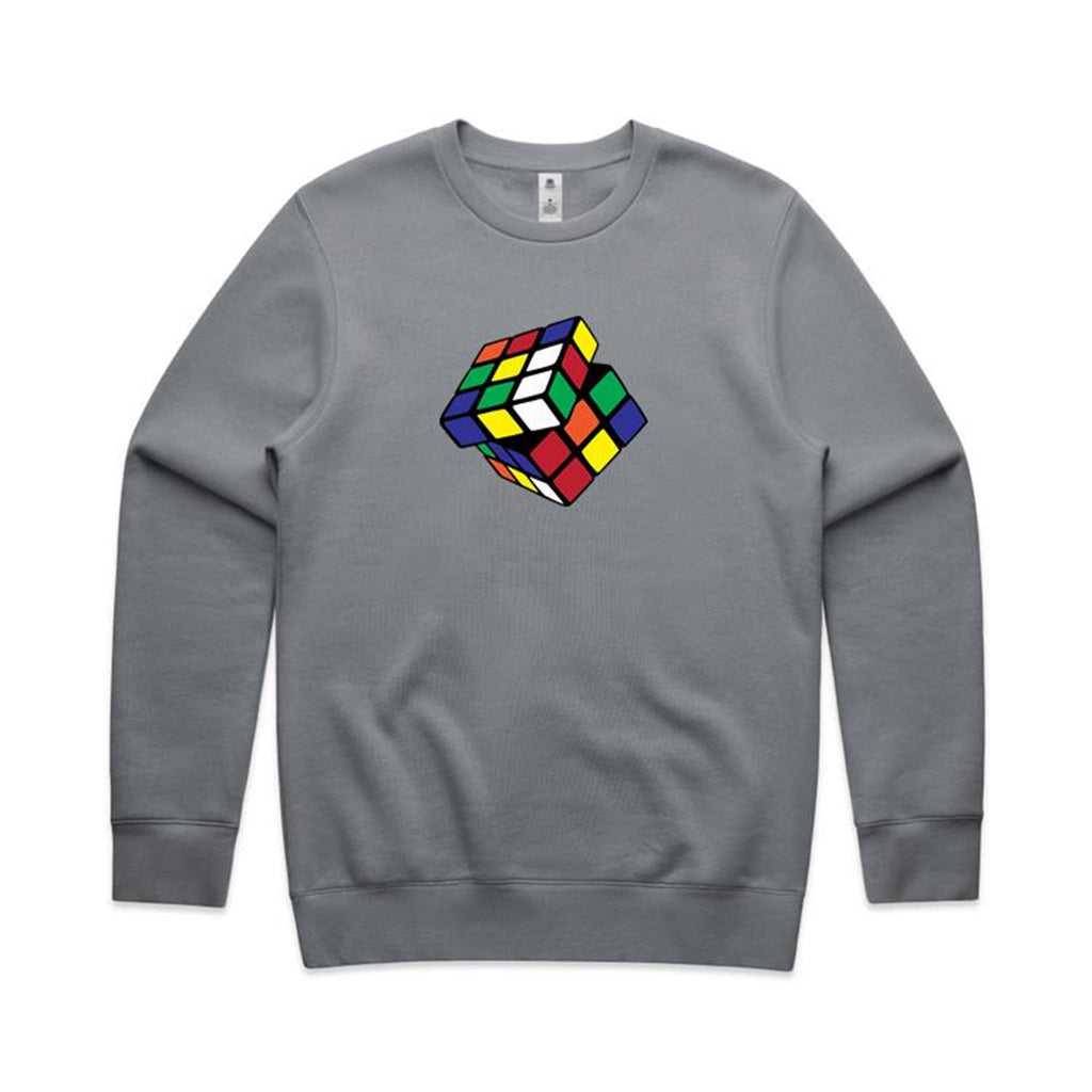 Cube - AS Colour Stencil Crew Gravel Sweatshirt Games Printed In Australia