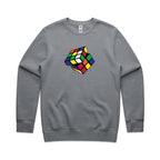 Cube - AS Colour Stencil Crew Gravel Sweatshirt Games Printed In Australia