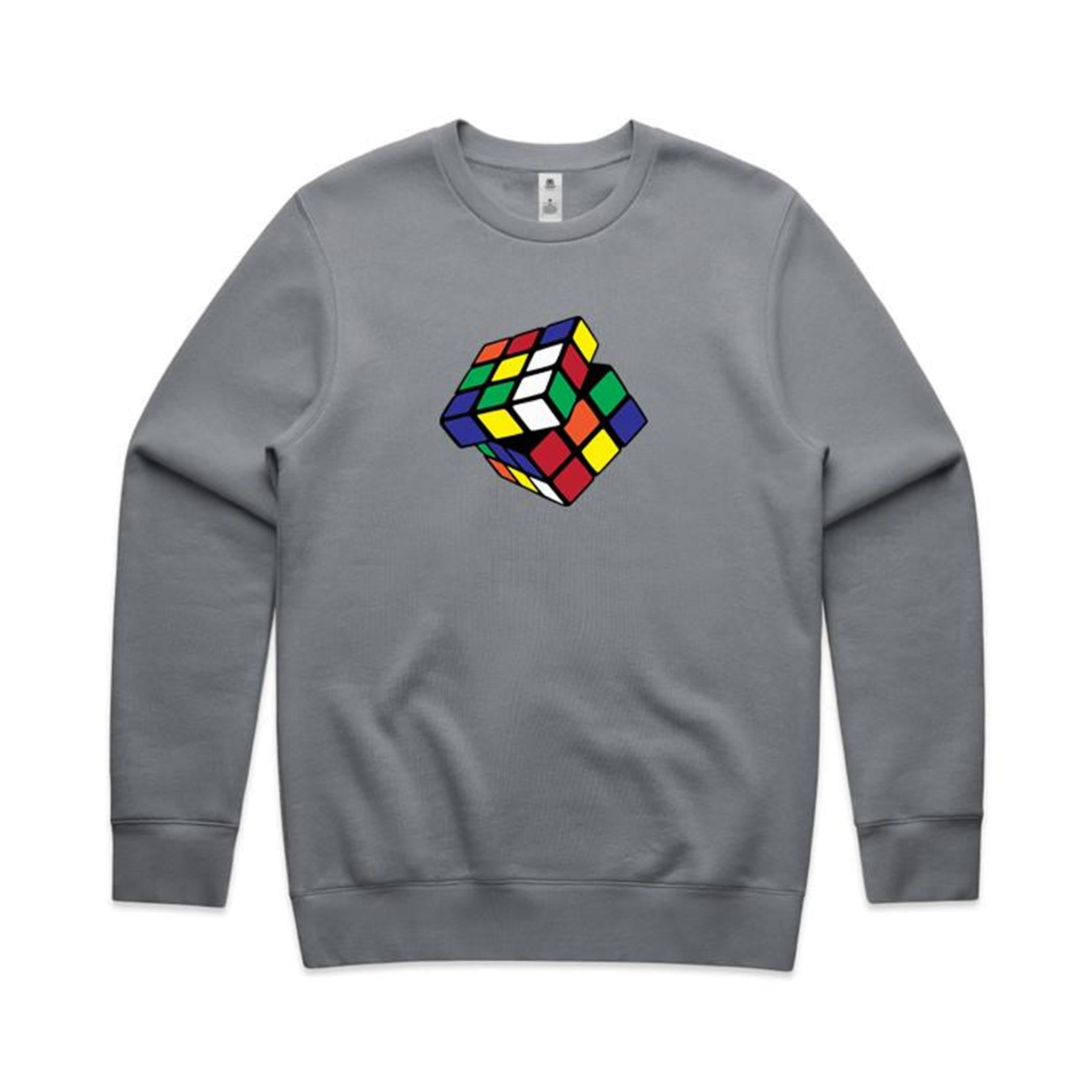 Cube - AS Colour Stencil Crew Gravel Sweatshirt Games Printed In Australia