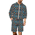 Galaxy Men's Lightweight Sun Hoodie & Shorts Set 4XL Men's Lightweight Sun Hoodie & Shorts Printed Offshore Space