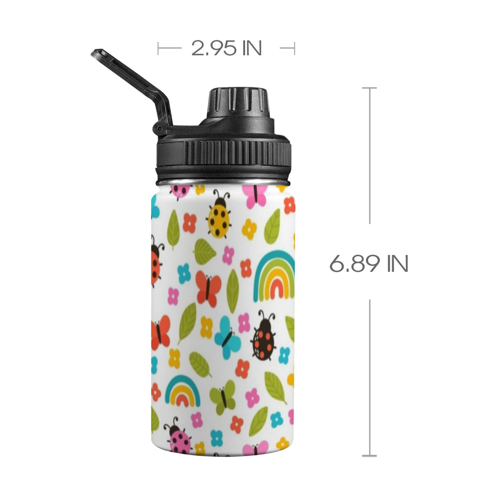 Ladybugs And Rainbows - Kids Water Bottle with Chug Lid (12 oz)