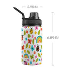 Ladybugs And Rainbows - Kids Water Bottle with Chug Lid (12 oz)