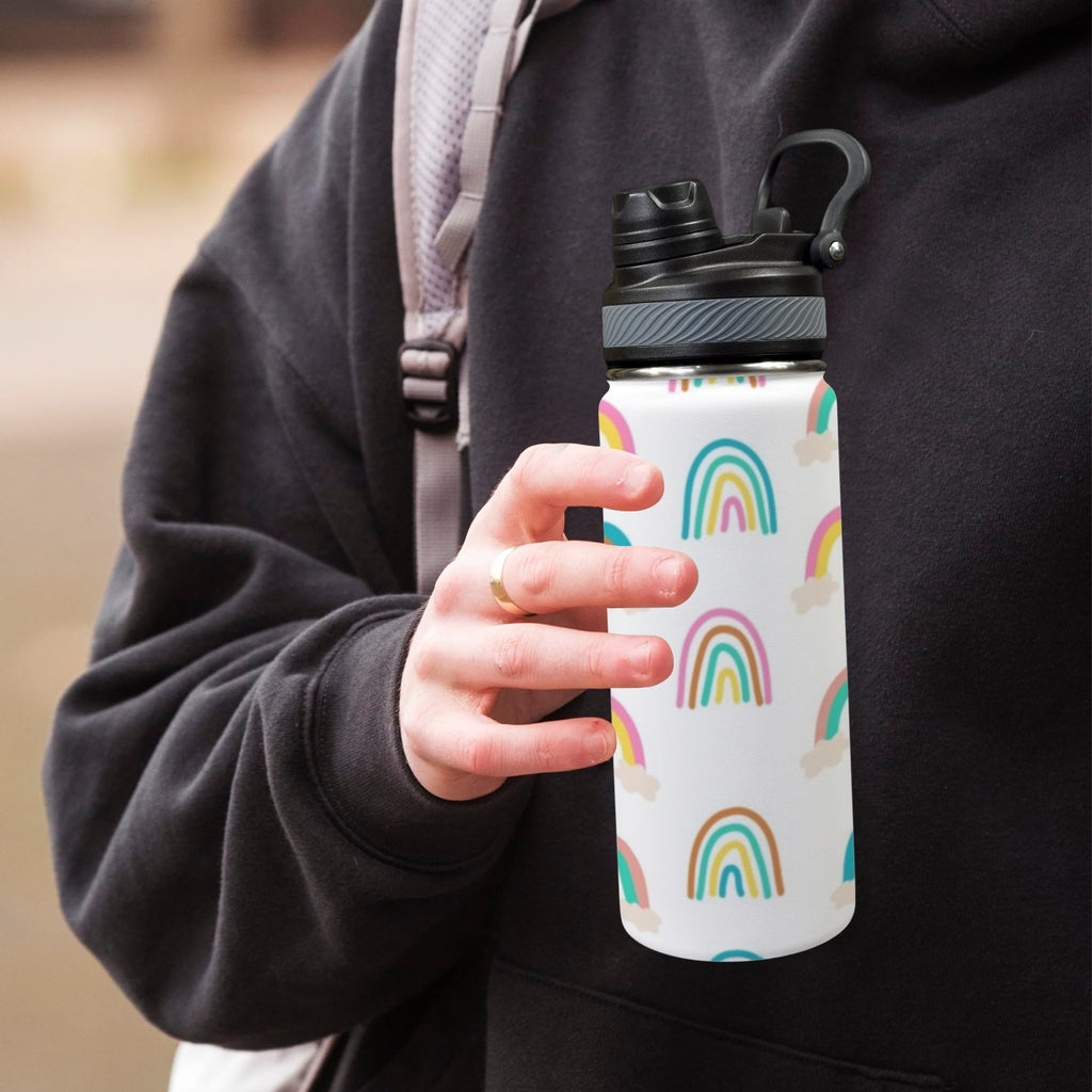 Cloud Rainbows - Insulated Water Bottle with Dual-Use Lid (18oz) Insulated Water Bottle with Dual-Use Lid (18oz) Printed Offshore