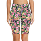 Flamingo Jungle Women's Bike Shorts With Side Pockets Women's Bike Shorts animal Printed Offshore