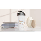 Personalised Barista White 15oz Stainless Steel Travel Mug Personalised Travel Mug Coffee Customise Globally Fulfilled Personalise