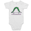 Statasaurus - Baby Bodysuit White Baby Bodysuit Printed In Australia