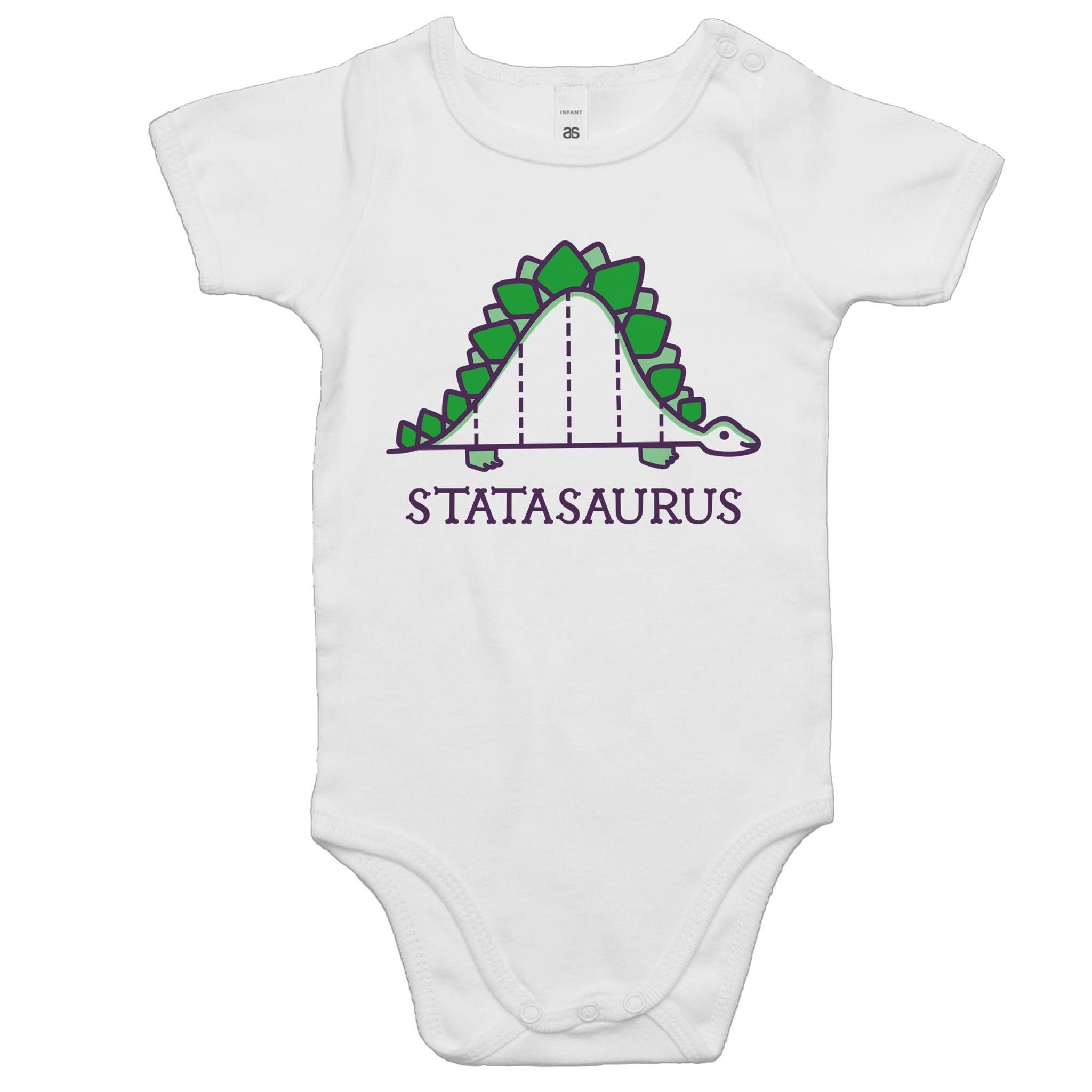 Statasaurus - Baby Bodysuit White Baby Bodysuit Printed In Australia