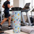 Cute Abstract Flowers 20oz Tea Tumbler with Carry Handle