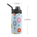 Abstract Cute Flowers Kids Water Bottle with Chug Lid (12 oz) One Size Kids Water Bottle with Chug Lid Plants Printed Offshore
