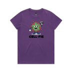 Cell-fie Cell Selfie Women's AS Colour Women's T-shirt Purple Womens T-shirt Printed In Australia Science