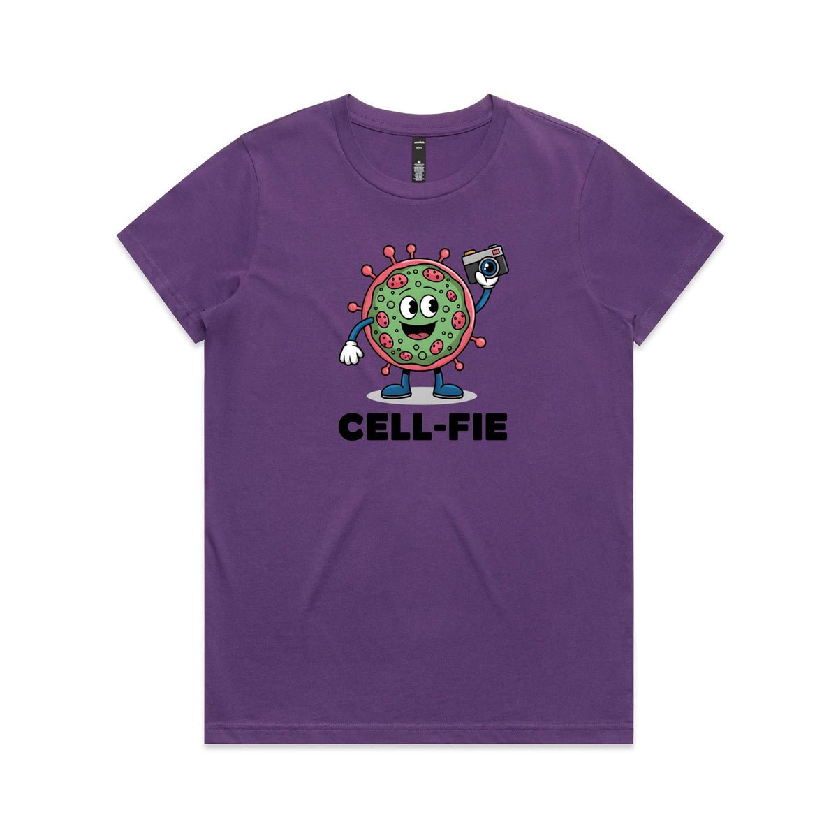 Cell-fie Cell Selfie Women's AS Colour Women's T-shirt Purple Womens T-shirt Printed In Australia Science
