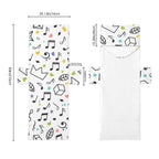 Music Time Beach Chair Towel Cover with Side Pockets
