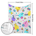 80's Grid - Double-Layer Fleece Blanket 51"x59"