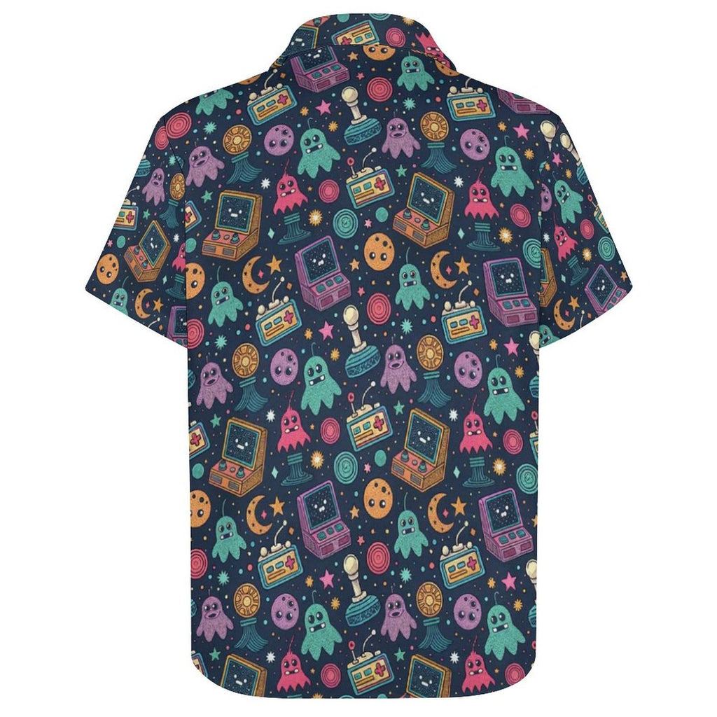 Space Arcade Women's Collared Pocketless Short Sleeve Shirt
