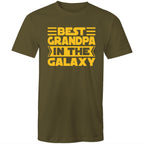 Best Grandpa In The Galaxy - Mens T-Shirt Army Green Mens T-shirt Dad Printed In Australia