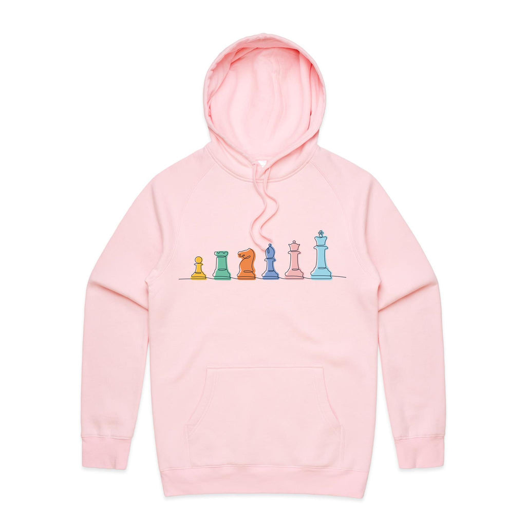 Chess - Mens Hoodie Pink Mens Hoodie Chess Games Printed In Australia