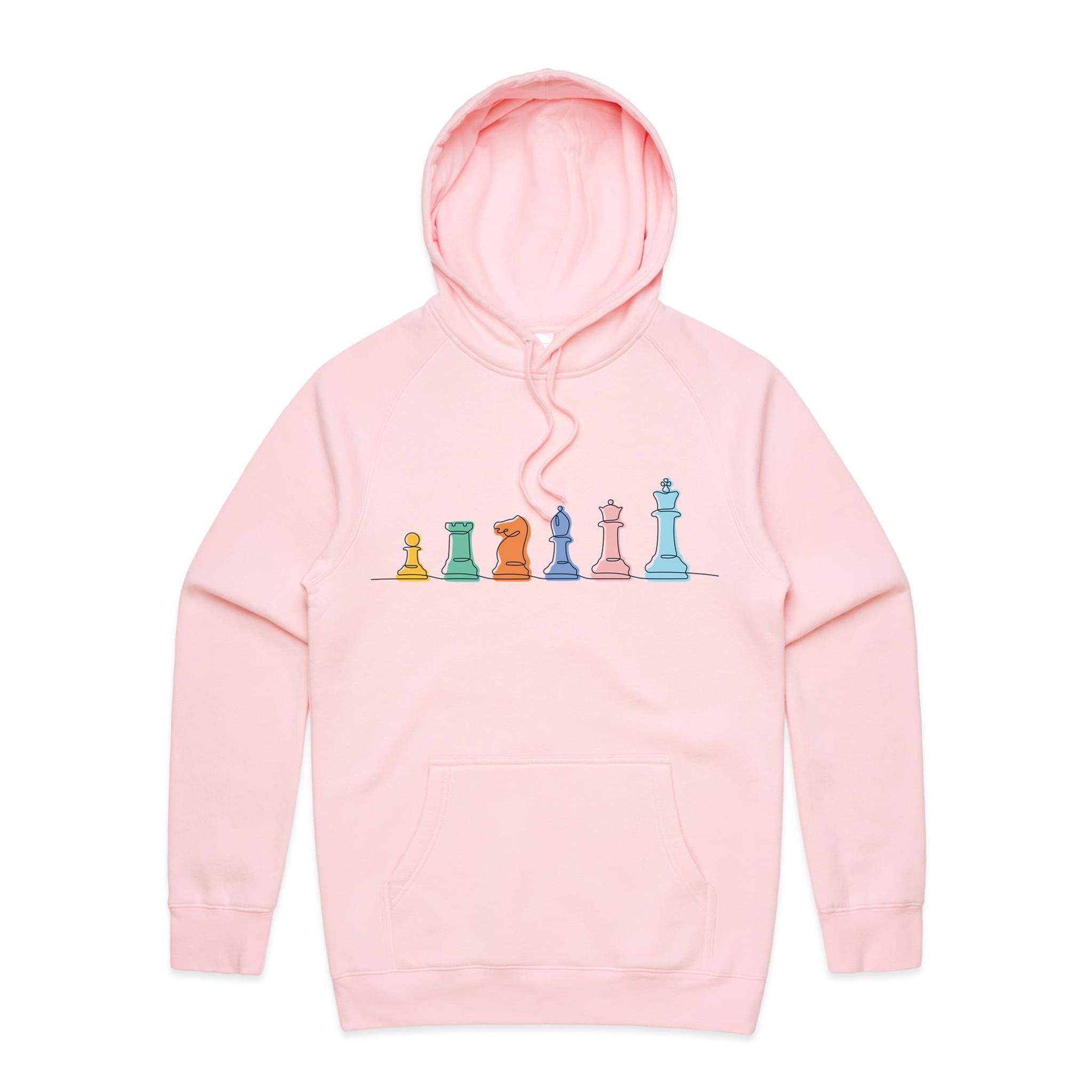 Chess - Mens Hoodie Pink Mens Hoodie Chess Games Printed In Australia