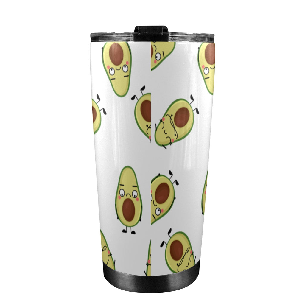 Avocado Characters - 20oz Mobile Tumbler with Lid (Black Lock) 20oz Travel Mug Food Printed Offshore