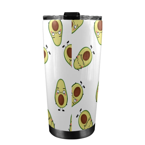 Avocado Characters - 20oz Mobile Tumbler with Lid (Black Lock) 20oz Travel Mug Food Printed Offshore